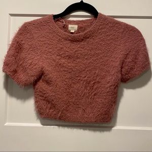 Fuzzy Textured Crop Top